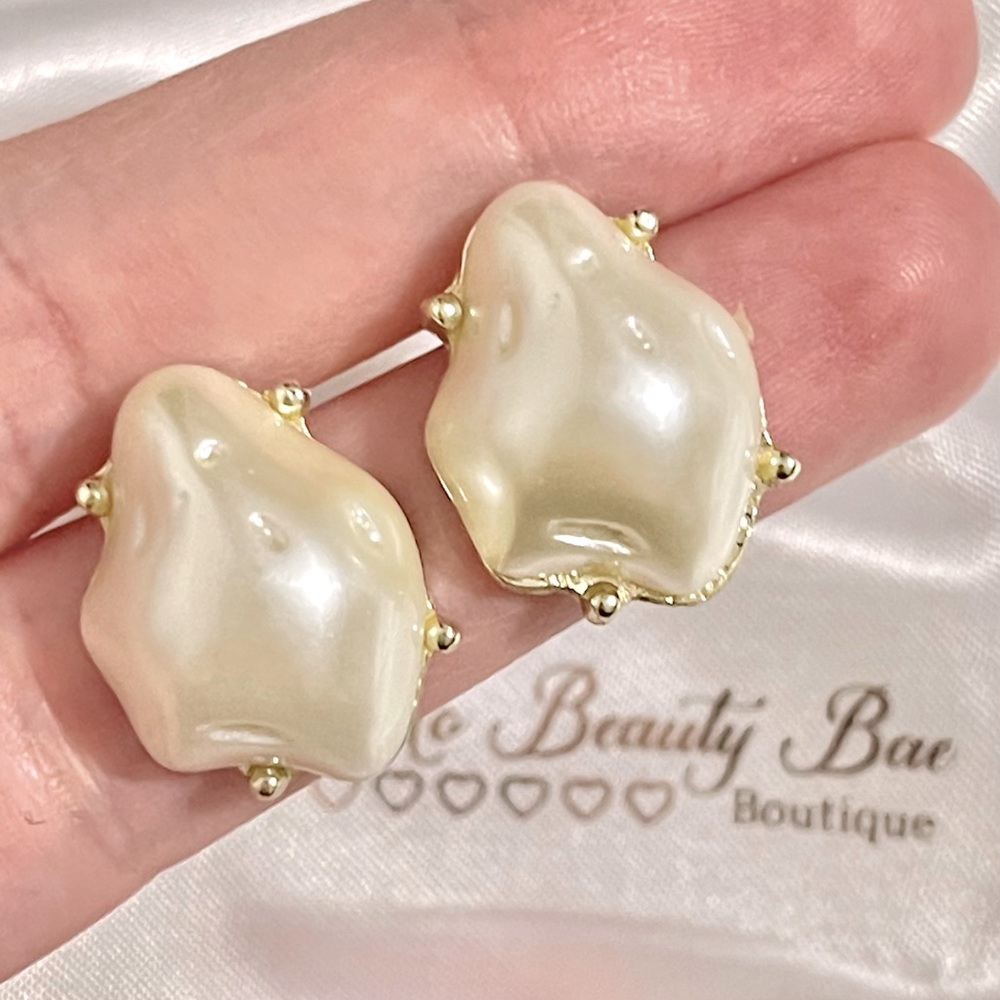 Irregular Pearl Stud Earrings